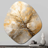 Gold and Silver Chromatic Essence I - Asymmetric Metal Wall Art