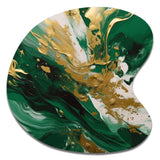 Green and Gold Serene Cascade II - Asymmetric Metal Wall Art