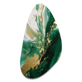 Green and Gold Serene Cascade III - Asymmetric Metal Wall Art