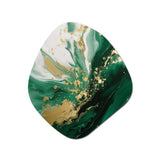 Green and Gold Serene Cascade III - Asymmetric Metal Wall Art