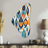 Orange and Blue Botanical Symphony II - Asymmetric Metal Wall Art