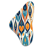 Orange and Blue Botanical Symphony II - Asymmetric Metal Wall Art