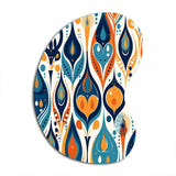 Orange and Blue Botanical Symphony II - Asymmetric Metal Wall Art