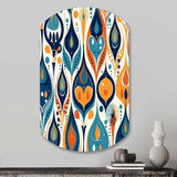 Orange and Blue Botanical Symphony II - Asymmetric Metal Wall Art