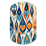 Orange and Blue Botanical Symphony II - Asymmetric Metal Wall Art