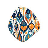 Orange and Blue Botanical Symphony II - Asymmetric Metal Wall Art