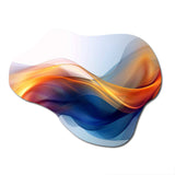 Orange Blue Fractal Fluidity I - Asymmetric Metal Wall Art