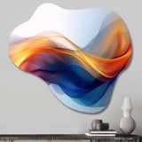 Orange Blue Fractal Fluidity I - Asymmetric Metal Wall Art