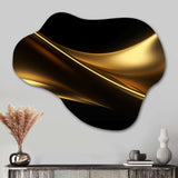 Gold and Black Surreal Tides III - Asymmetric Metal Wall Art