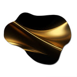 Gold and Black Surreal Tides III - Asymmetric Metal Wall Art