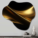 Gold and Black Surreal Tides III - Asymmetric Metal Wall Art