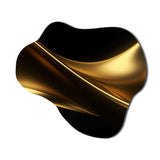 Gold and Black Surreal Tides III - Asymmetric Metal Wall Art