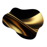 Gold and Black Surreal Tides IV - Asymmetric Metal Wall Art