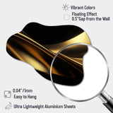 Gold and Black Surreal Tides IV - Asymmetric Metal Wall Art