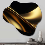 Gold and Black Surreal Tides IV - Asymmetric Metal Wall Art