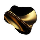 Gold and Black Surreal Tides IV - Asymmetric Metal Wall Art