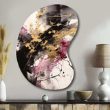 Gold and Pink Fluid Fusion II - Asymmetric Metal Wall Art