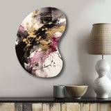 Gold and Pink Fluid Fusion II - Asymmetric Metal Wall Art