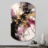 Gold and Pink Fluid Fusion II - Asymmetric Metal Wall Art