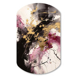 Gold and Pink Fluid Fusion II - Asymmetric Metal Wall Art