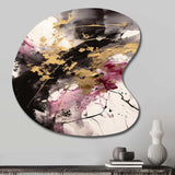 Gold and Pink Fluid Fusion II - Asymmetric Metal Wall Art