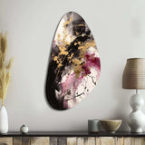 Gold and Pink Fluid Fusion II - Asymmetric Metal Wall Art