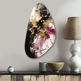 Gold and Pink Fluid Fusion II - Asymmetric Metal Wall Art