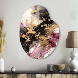 Gold and Pink Fluid Fusion II - Asymmetric Metal Wall Art