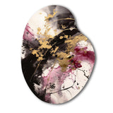 Gold and Pink Fluid Fusion II - Asymmetric Metal Wall Art