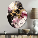 Gold and Pink Fluid Fusion II - Asymmetric Metal Wall Art