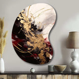 Gold and Red Fluid Fusion I - Asymmetric Metal Wall Art