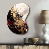 Gold and Red Fluid Fusion I - Asymmetric Metal Wall Art