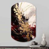 Gold and Red Fluid Fusion I - Asymmetric Metal Wall Art