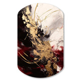 Gold and Red Fluid Fusion I - Asymmetric Metal Wall Art