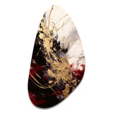 Gold and Red Fluid Fusion I - Asymmetric Metal Wall Art