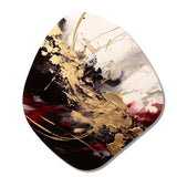 Gold and Red Fluid Fusion I - Asymmetric Metal Wall Art