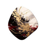 Gold and Red Fluid Fusion I - Asymmetric Metal Wall Art