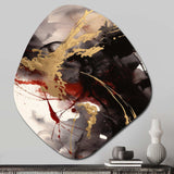 Gold and Red Fluid Fusion II - Asymmetric Metal Wall Art