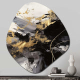 Gold and Grey Fluid Fusion I - Asymmetric Metal Wall Art