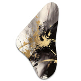 Gold and Grey Fluid Fusion II - Asymmetric Metal Wall Art