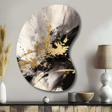 Gold and Grey Fluid Fusion II - Asymmetric Metal Wall Art