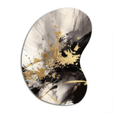 Gold and Grey Fluid Fusion II - Asymmetric Metal Wall Art