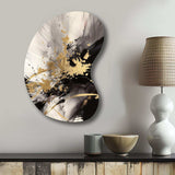 Gold and Grey Fluid Fusion II - Asymmetric Metal Wall Art