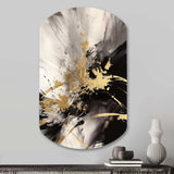 Gold and Grey Fluid Fusion II - Asymmetric Metal Wall Art