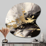 Gold and Grey Fluid Fusion II - Asymmetric Metal Wall Art