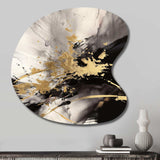 Gold and Grey Fluid Fusion II - Asymmetric Metal Wall Art