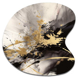 Gold and Grey Fluid Fusion II - Asymmetric Metal Wall Art