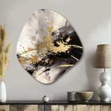 Gold and Grey Fluid Fusion II - Asymmetric Metal Wall Art