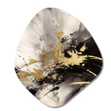 Gold and Grey Fluid Fusion II - Asymmetric Metal Wall Art