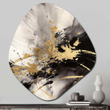 Gold and Grey Fluid Fusion II - Asymmetric Metal Wall Art